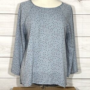 Light Blue Papermoon Larie Crew Neck Blouse Size Large